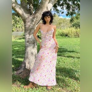 Princess Polly Emily Maxi Dress Pink Floral